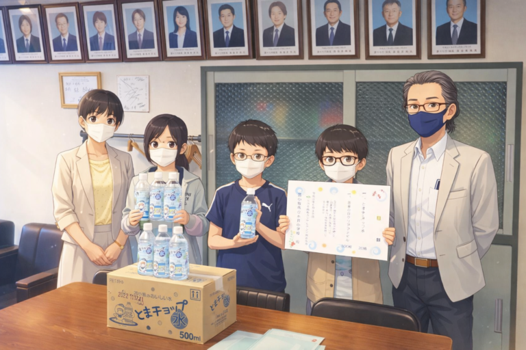 【社会貢献への取り組み】小学校へ飲料水を寄贈しました。