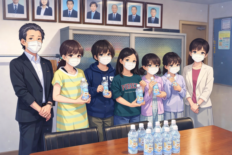 【社会貢献への取り組み】小学校へ飲料水を寄贈しました。