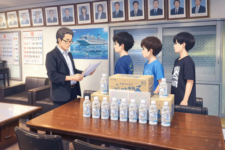 【社会貢献への取り組み】小学校へ飲料水を寄贈しました。